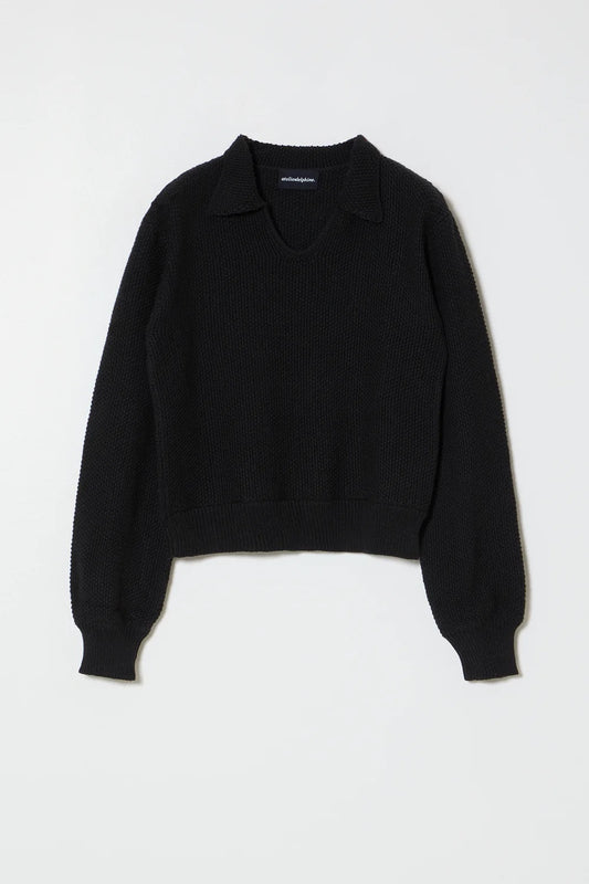 Atelier Delphine Long Sleeve Polo Shirt - Black