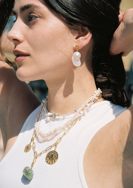 HERMINA ATHENS Baroque Pearl Earrings (Freshwater Pearls)
