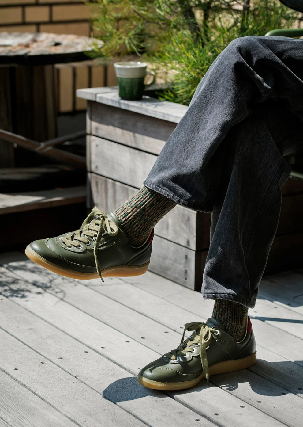 ROTOTO Rain Drop Crew Socks (Olivedrab/Green)