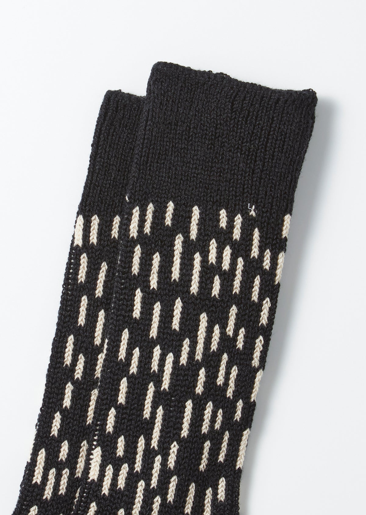 ROTOTO Rain Drop Crew Socks (Black/Ivory)