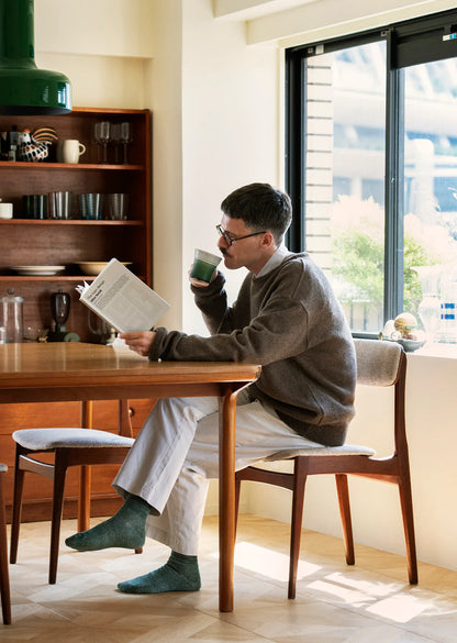 Rototo Washi Pile Crew Socks - Dark Green