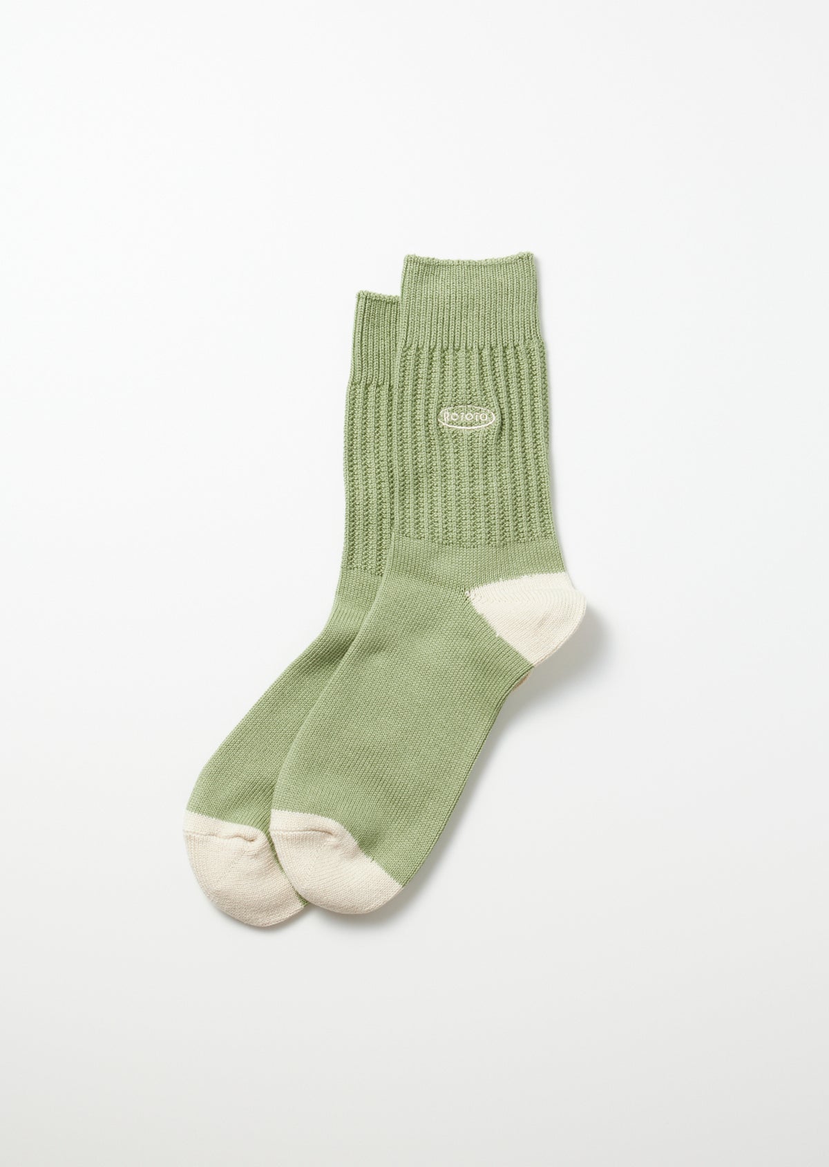 Rototo 90’s Logo Crew Socks (Sage Green)