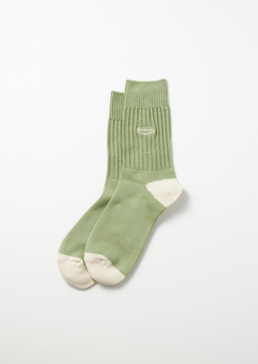 Rototo 90’s Logo Crew Socks (Sage Green)