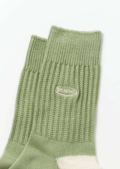 Rototo 90’s Logo Crew Socks (Sage Green)