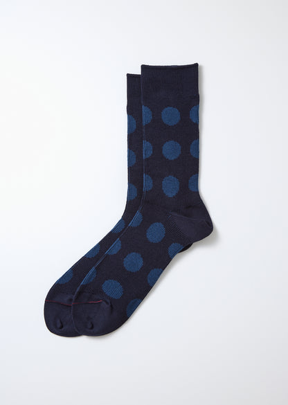 Rototo Porthole Dot Socks - Navy/Indigo