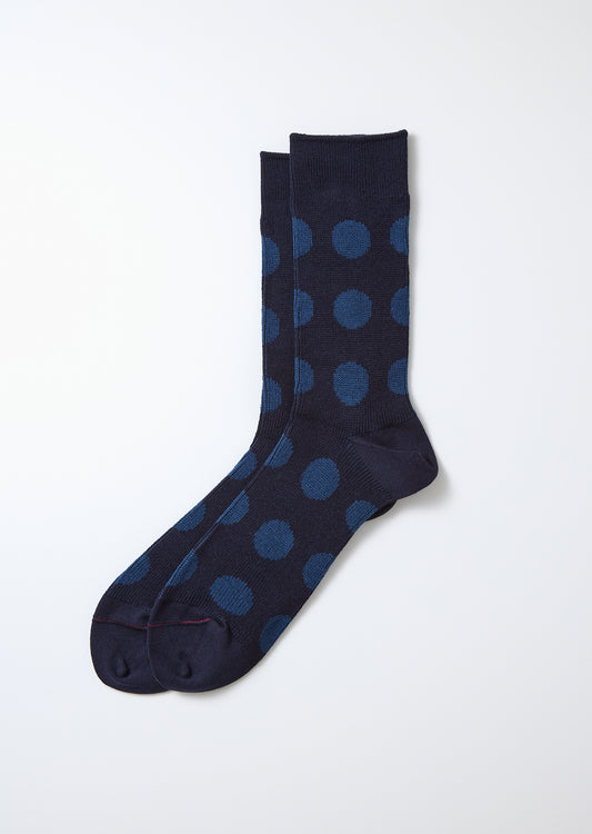 Rototo Porthole Dot Socks - Navy/Indigo