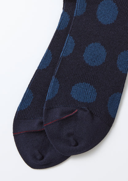 Rototo Porthole Dot Socks - Navy/Indigo