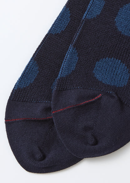 Rototo Porthole Dot Socks - Navy/Indigo