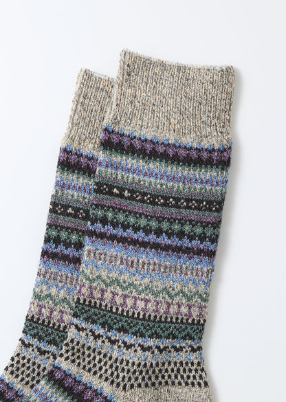 Rototo Nordic Pattern Socks - Dark Gray