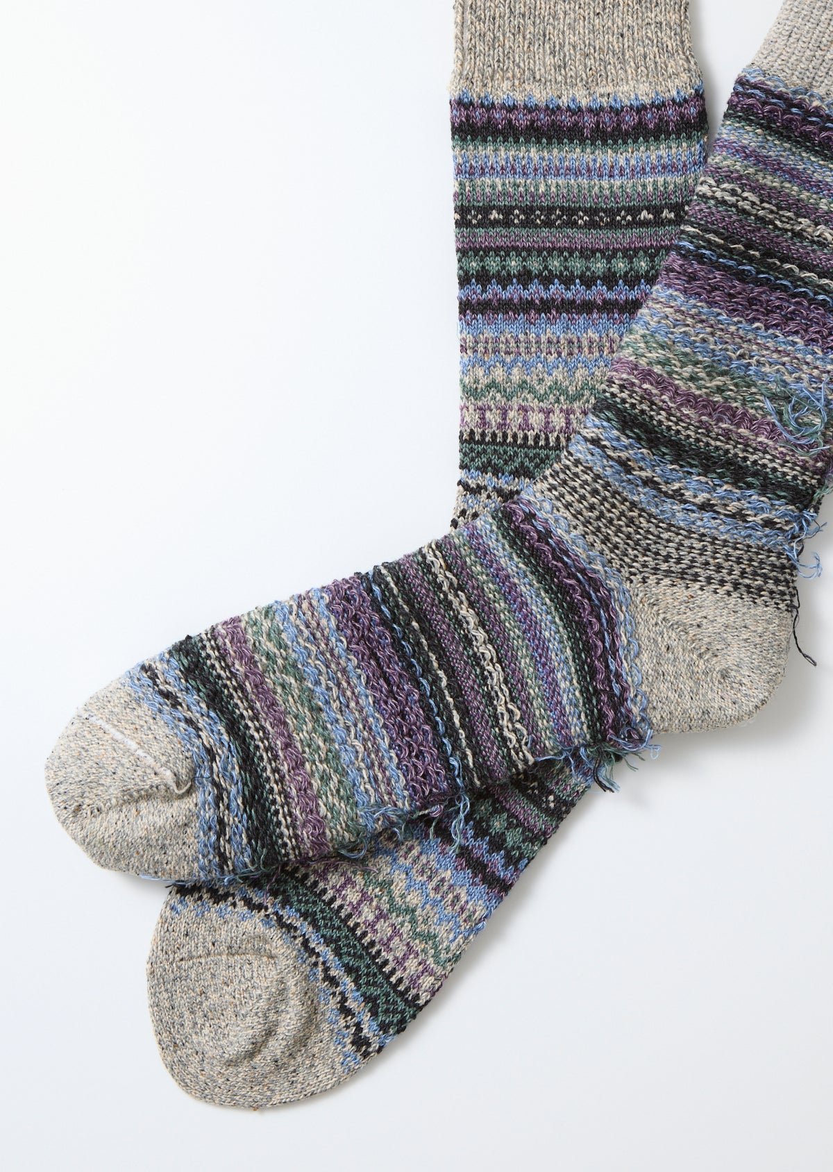 Rototo Nordic Pattern Socks - Dark Gray
