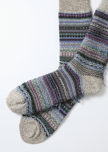 Rototo Nordic Pattern Socks - Dark Gray
