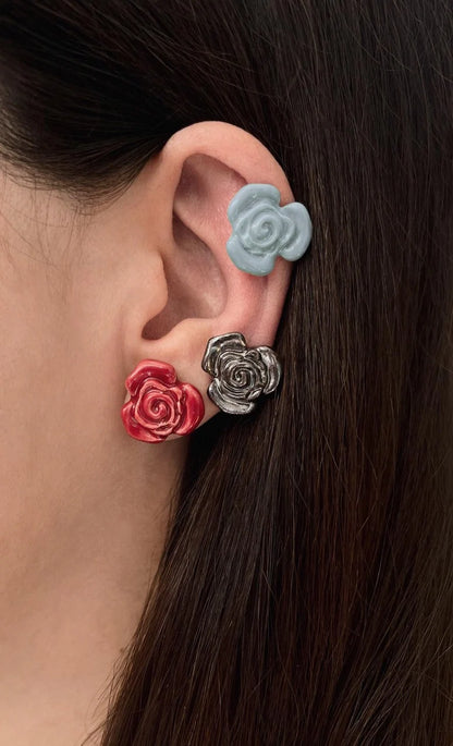 Arriving Soon: Blanca Olmos Rose Earrings- Light Blue