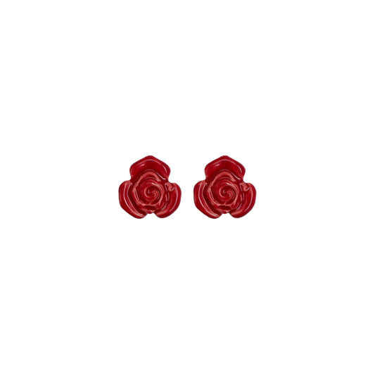 Arriving Soon: Blanca Olmos Rose Earrings - Red