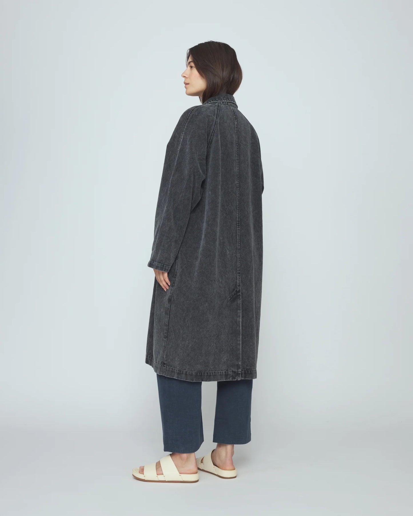 7115 by Szeki Fall Duster - Spotted Washed Black