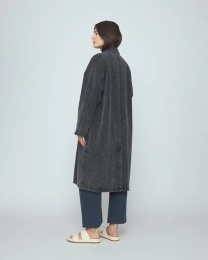 7115 by Szeki Fall Duster - Spotted Washed Black