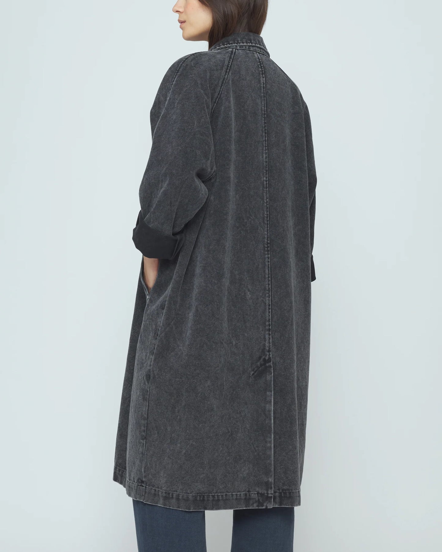 7115 by Szeki Fall Duster - Spotted Washed Black