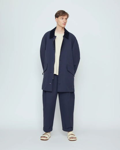 7115 by Szeki Unisex Mid-Length Duster - Navy