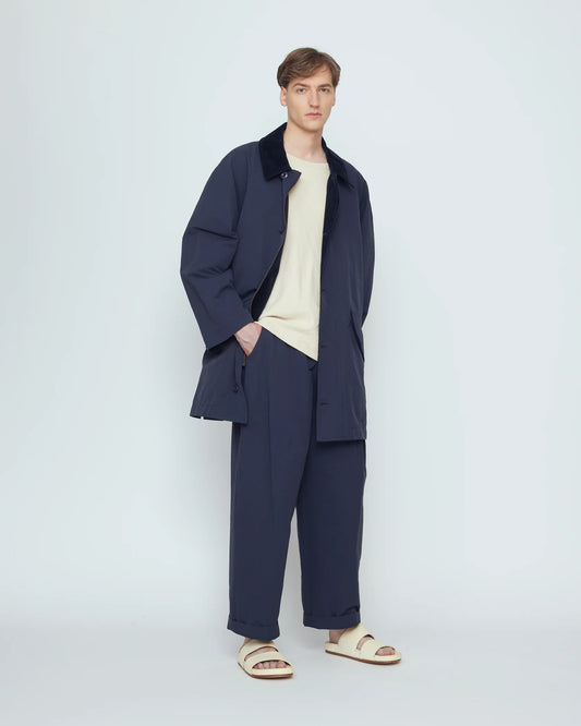 7115 by Szeki Unisex Mid-Length Duster - Navy