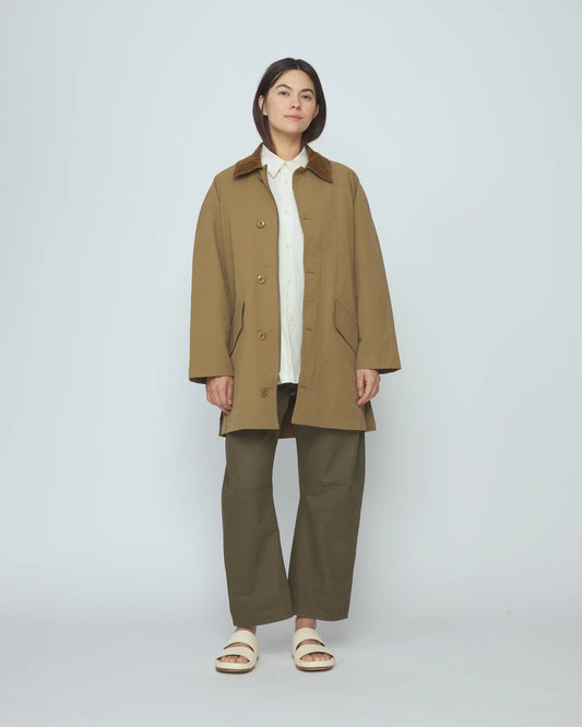 7115 by Szeki Unisex Mid-Length Duster - Tan Brown