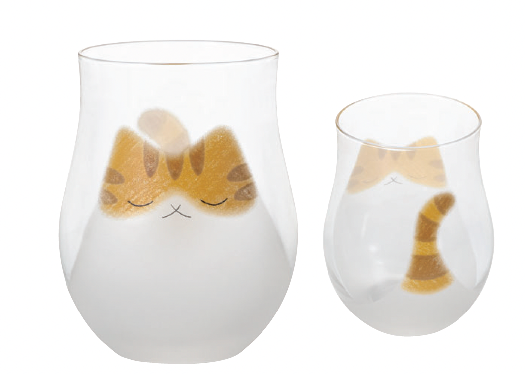 Aderia Retro Cat Family Glass - 3 Colours
