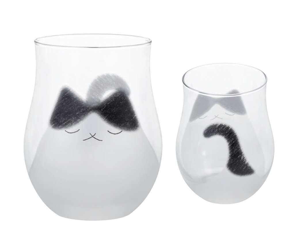Aderia Retro Cat Family Glass - 3 Colours