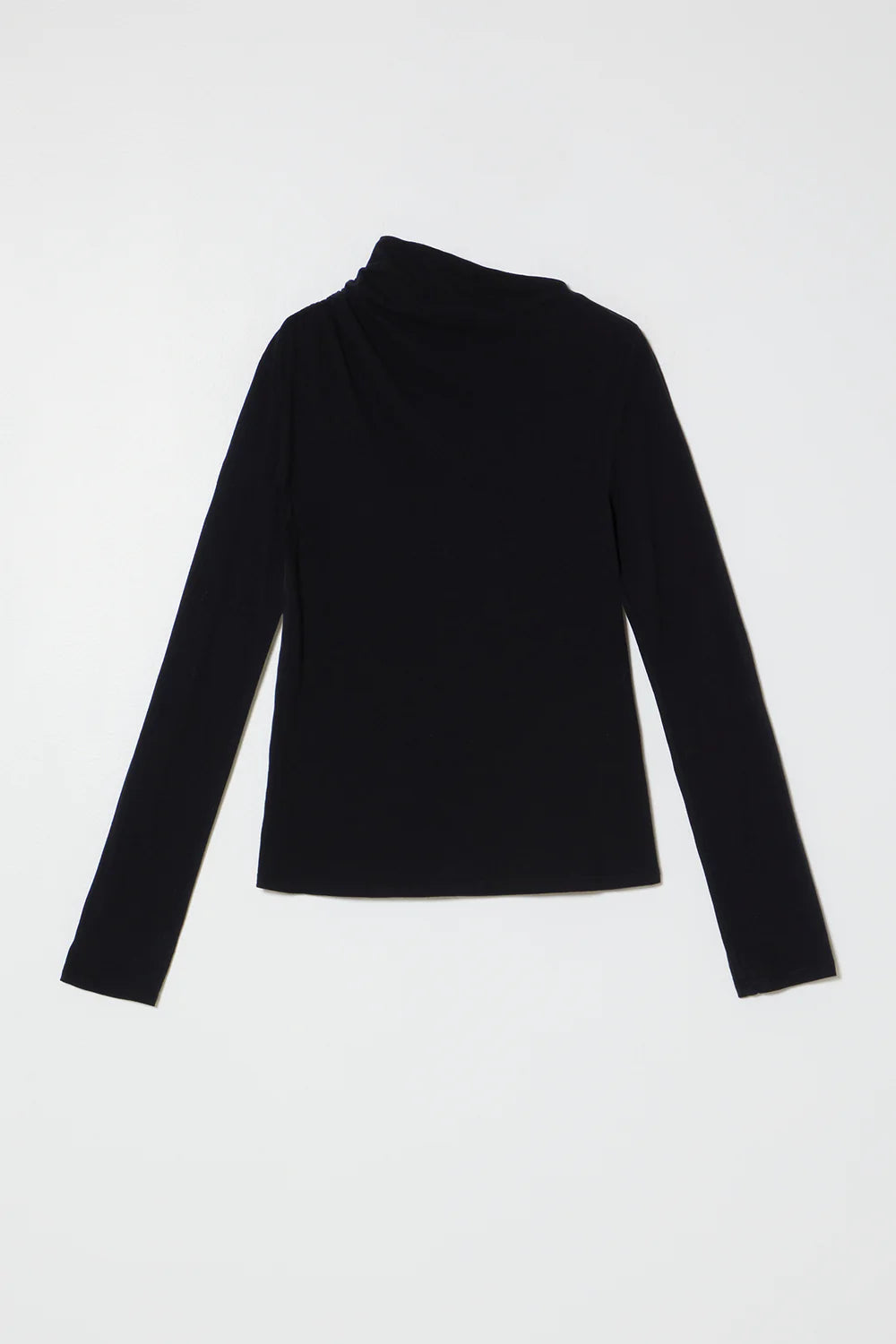 Atelier Delphine Shirred Neck Rib Top - Black