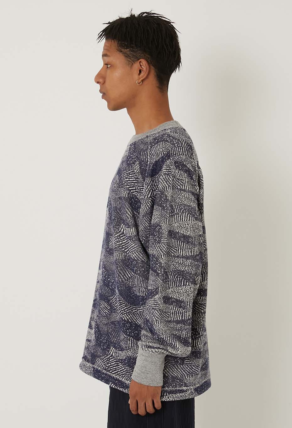 Blue Blue Japan Knitted "Wind Flow" Crewneck Pullover