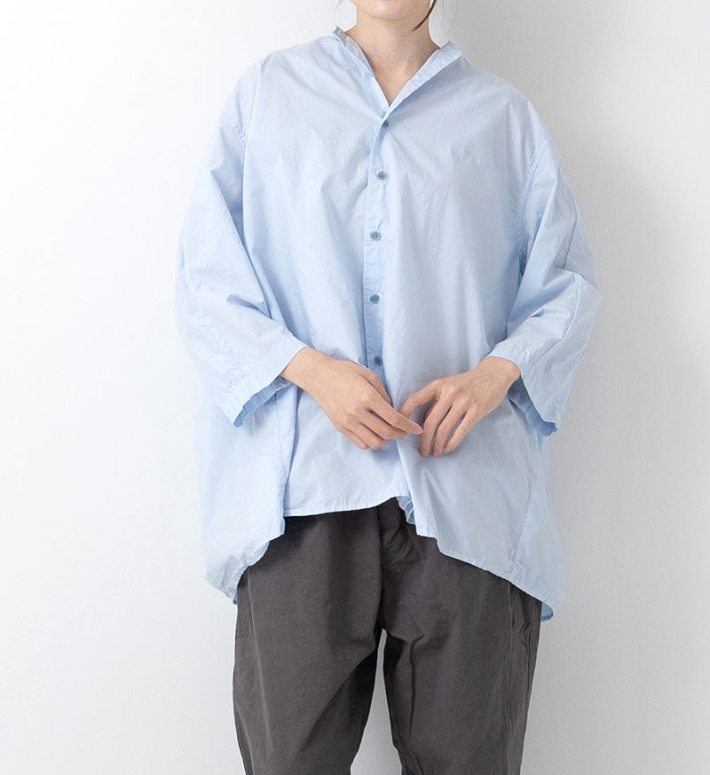 Veritecoeur Cotton Gathered Blouse - Blue (ST-167C)