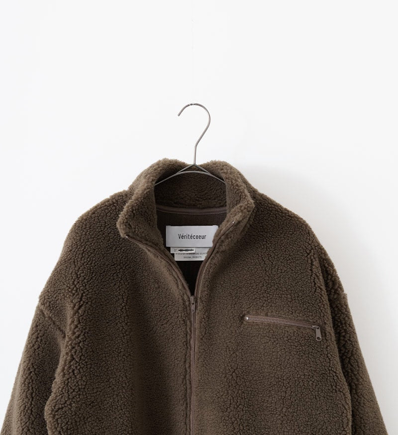 [Arriving Next Monday] Veritecoeur Fleece Jacket - Dark Brown