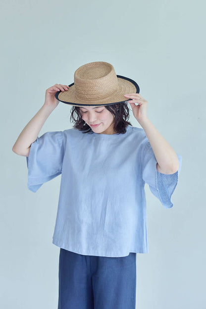 Fog Linen Work Connie Top Blue Pale