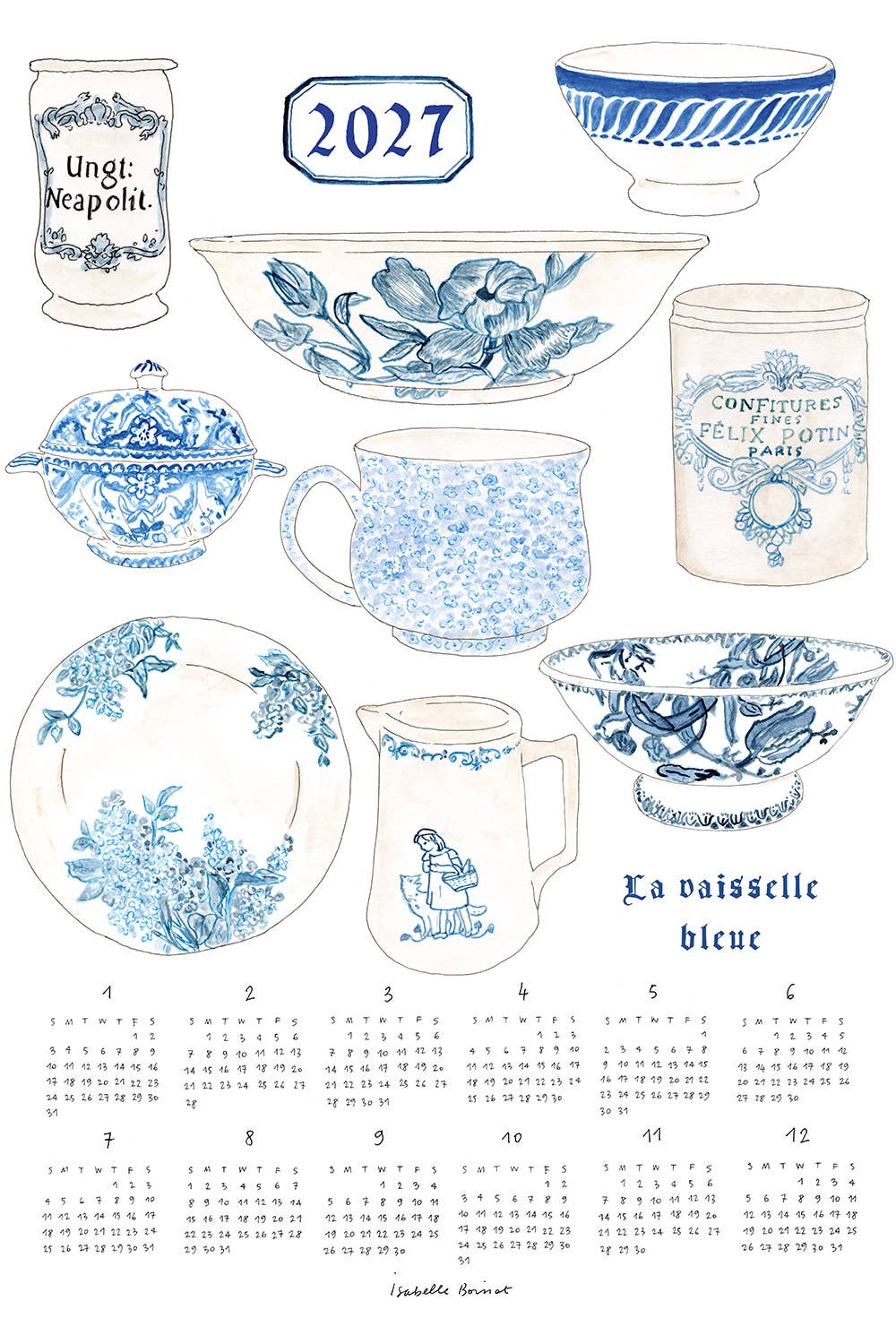 [Pre-order: Shipping Sep./Oct.] Fog Linen Work 2027 Linen Calendar La Vaisselle Bleue
