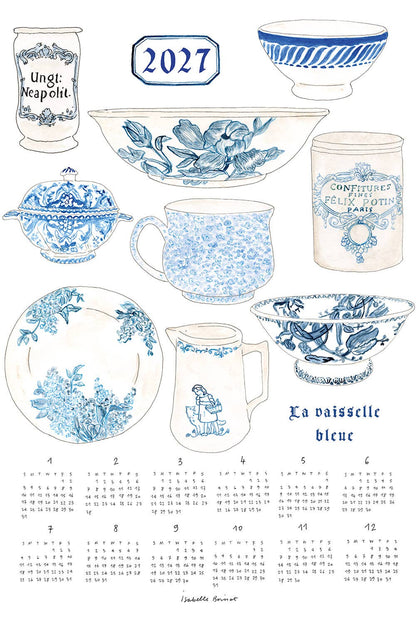 [Pre-order: Shipping Sep./Oct.] Fog Linen Work 2027 Linen Calendar La Vaisselle Bleue