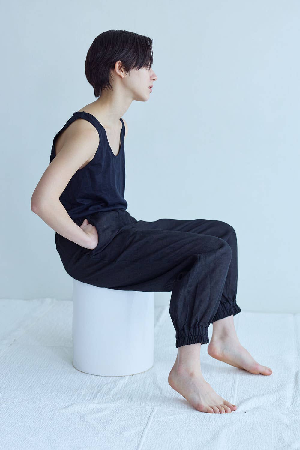 Fog Linen Work Leonie Pants  Black