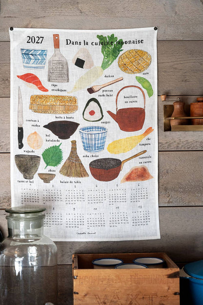 [Pre-order: Shipping Sep./Oct.]2027 Linen Calendar Dans La Cuisine Japo