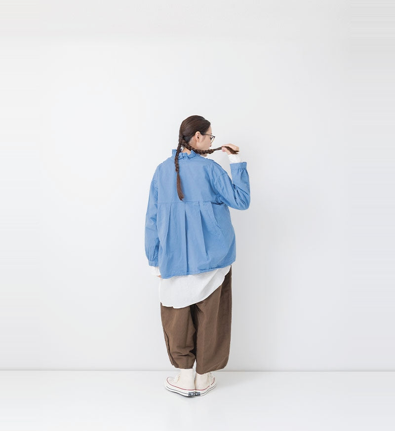[Arriving Next Monday] Veritecoeur Blouse - Dark Blue (One Size Fits All)