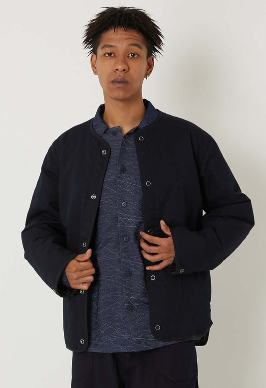 Blue Blue Japan Men's Woven Indigo "Wind Waves" Quilted Jacket (1009270)