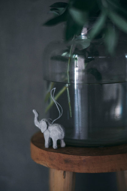 Paper Mache Elephant Ornament by Fog Linen Work