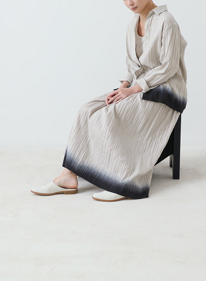 evam eva Linen Gradation Skirt - Smoke White