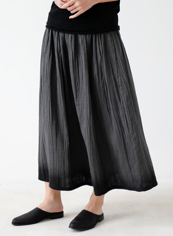 evam eva Linen Gradation Skirt - Stone Grey