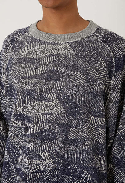 Blue Blue Japan Knitted "Wind Flow" Crewneck Pullover