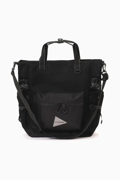 And Wander 3D Mesh 2way Tote Bag - Black