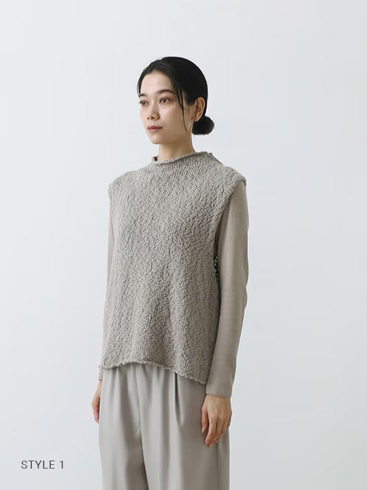 evam eva Cotton Slub Vest - Grege