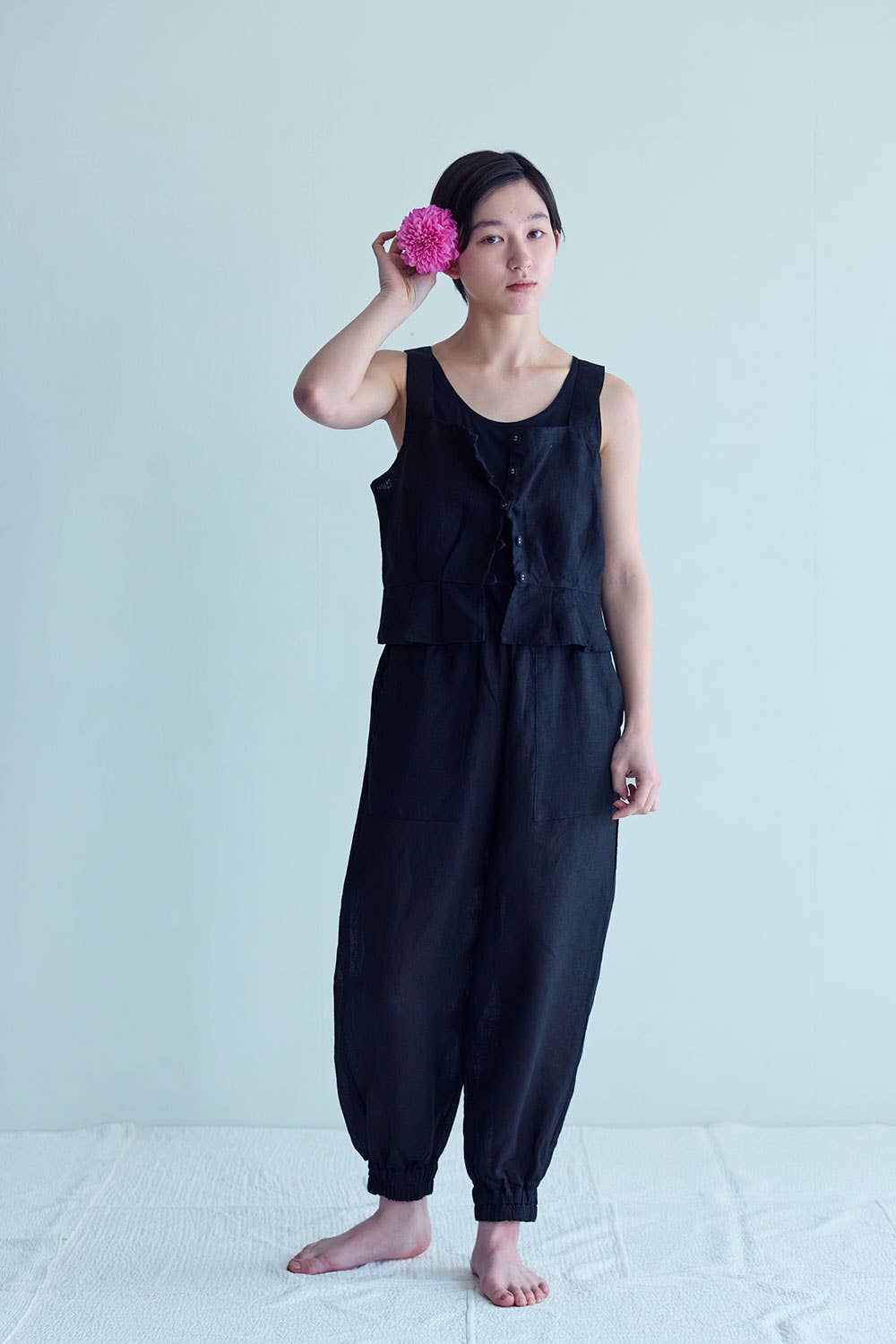Fog Linen Work Leonie Pants  Black