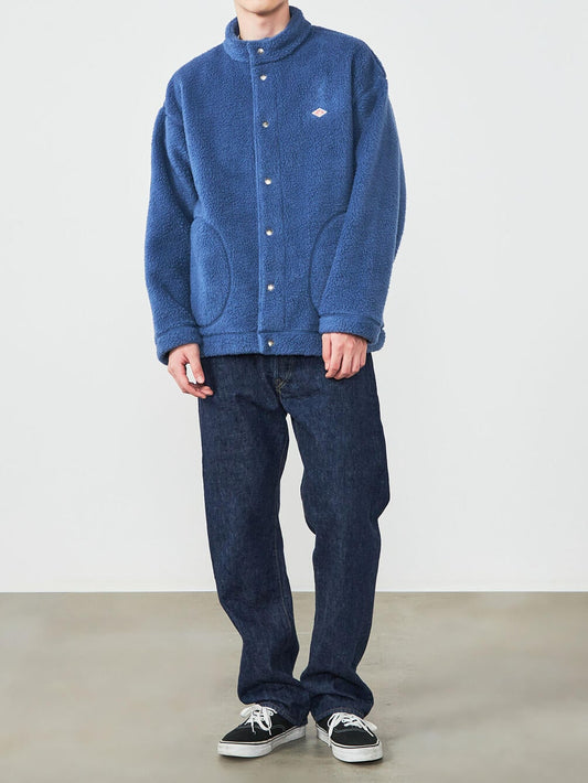 Danton Men's Stand Collar Fleece Jacket - Blue
