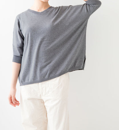 Veritecoeur Cotton-Silk-Cashmere Knit Pullover - Grey (ST-137)