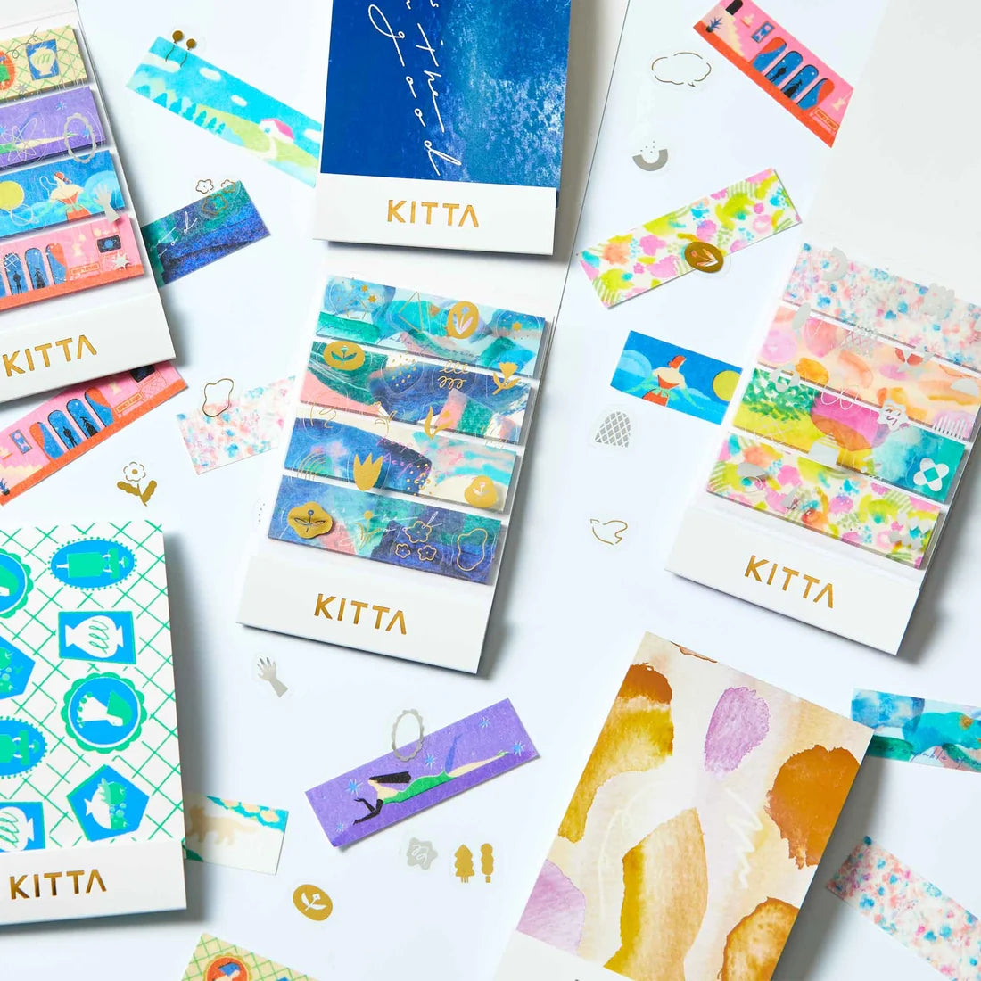 King Jim Kitta Collage Washi Tape Set - Blue