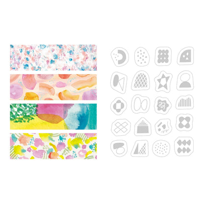 King Jim Kitta Collage Washi Tape Set - Red