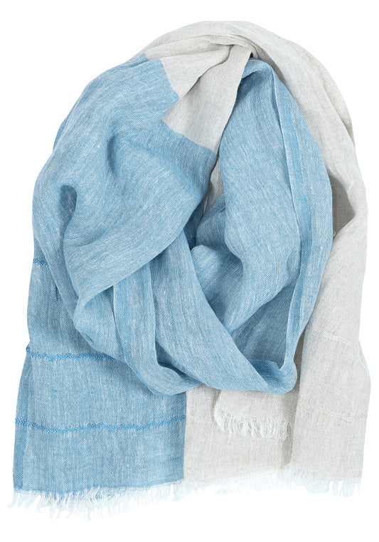 Lapuan Kankurit TSAVO linen scarf -  Blue/Linen