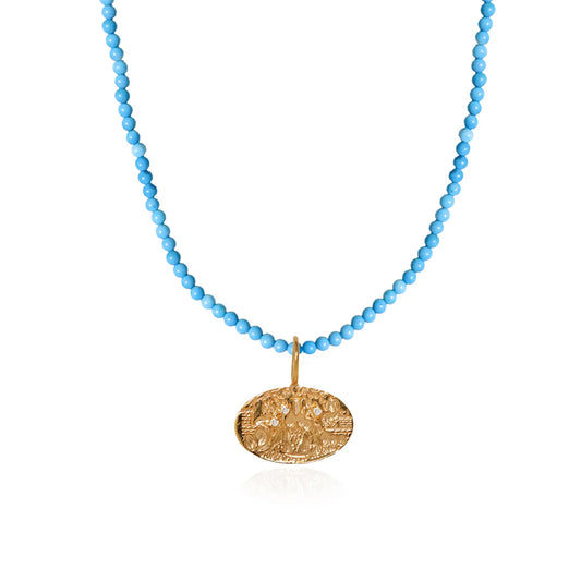 HERMINA ATHENS - Turquoise Howlite necklace with Minoas Charm