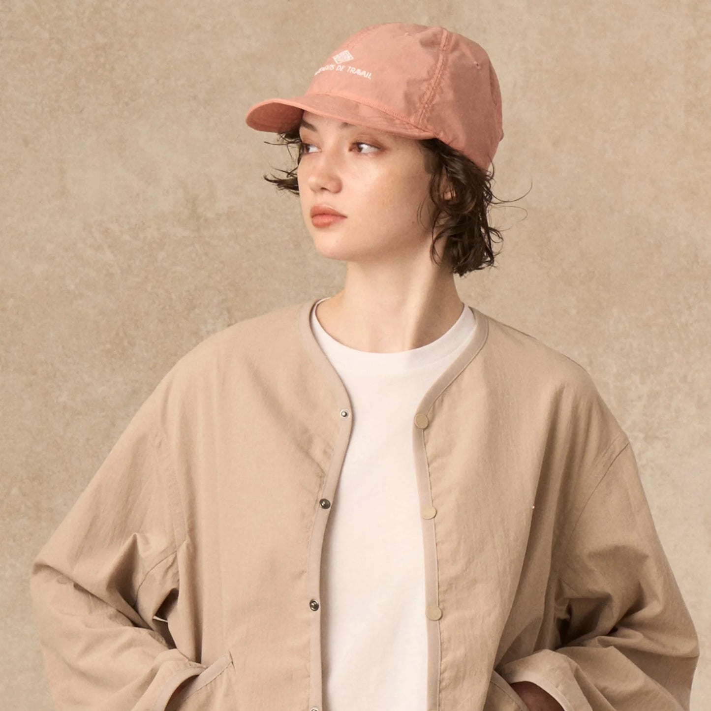 Danton 6-Panel Nylon Taffeta Flat Brim Baseball Cap - Pink